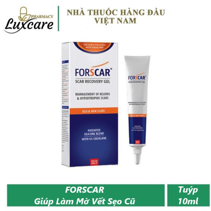 FORSCAR - Giúp Làm Mờ - Làm Phẳng Các Vết Sẹo Cũ Sẹo - Mới Tuýp 10ml - Luxcare