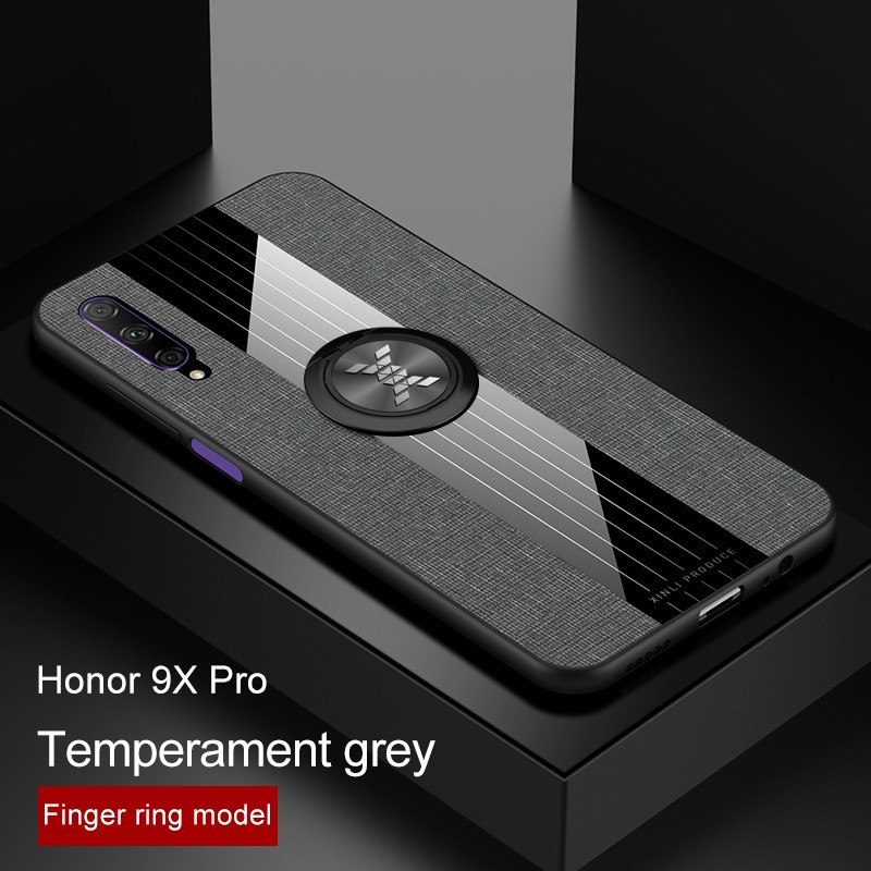 Ốp Lưng Vải Có Giá Đỡ Dạng Nhẫn Cao Cấp Cho Huawei Honor 8x Max 10 10i 20i Y9S