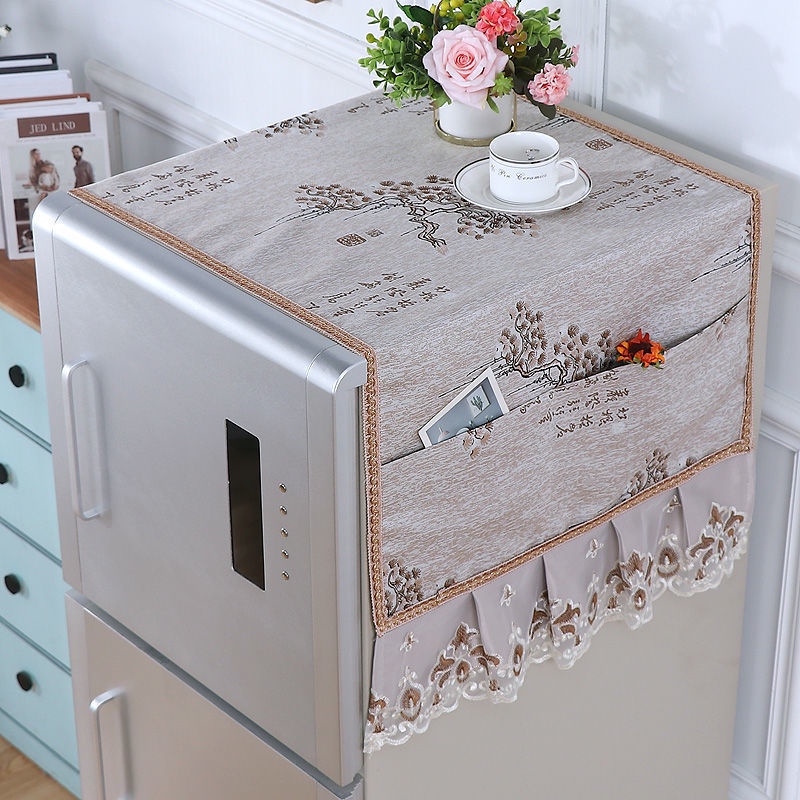 ♥ fridge cover cloth ♥ Trang chủ Tủ lạnh Cover Dustproof Waterwashable Cover Khăn đơn Cửa đôi Tủ lạnh Cover Cover Lò vi sóng Universal Cover ♥ fridge cover cloth with pocket