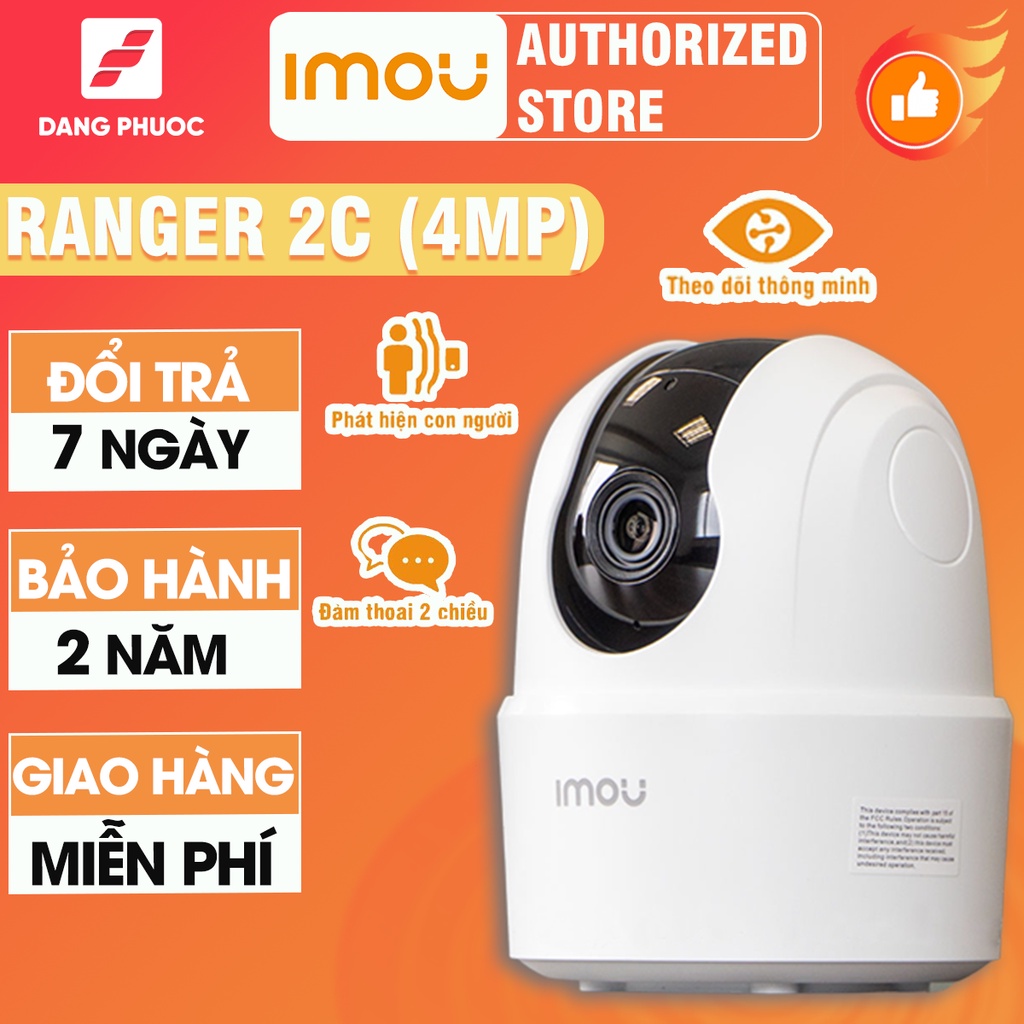 Camera an ninh Wifi IP không dây IMOU Ranger 2C (4MP) I TA42CP I 360 độ I Nhận diện người I Quan sát ban đêm cho trẻ em