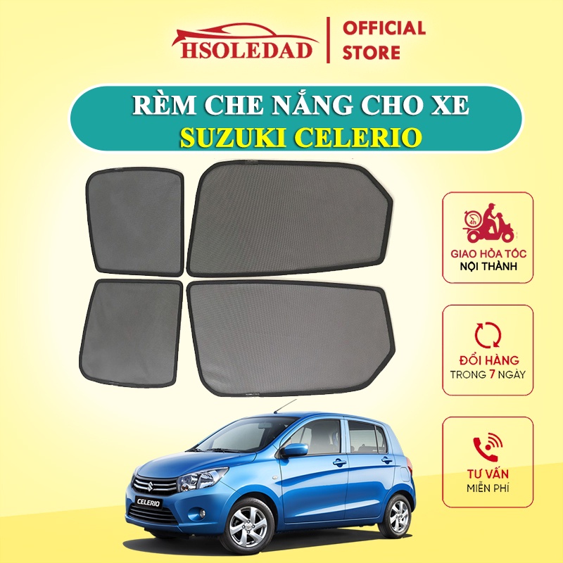 Rèm che nắng nam châm cho xe Suzuki Celerio, bộ 4 tấm cho 4 cửa, hàng loại 1 cao cấp nhất, vừa khít kính