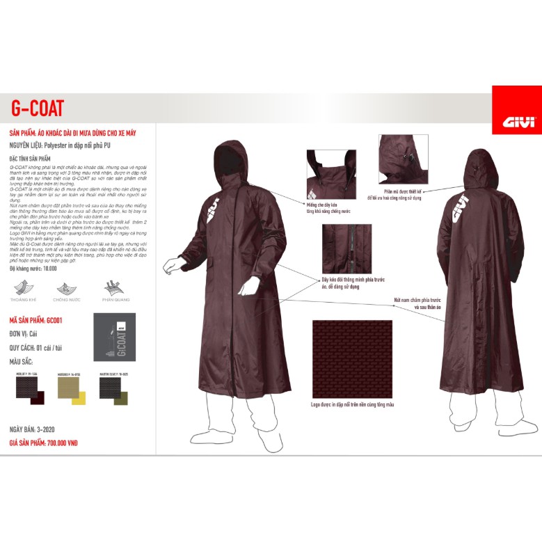 Áo mưa Givi G Coat - Áo khoác chống nước