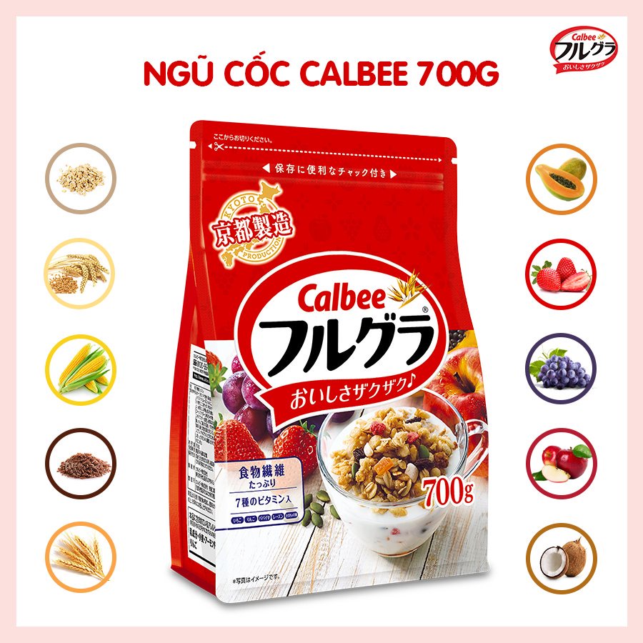 Ngũ cốc giảm cân Trần Anh Food - Ngũ cốc ăn kiêng Calbee Nhật bản Cam kết chính hãng 100% túi đỏ 700gram