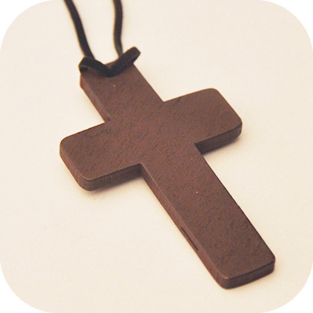 💥FOLLOW TẶNG 3K💥HÀNG CÓ SẴN💥 Vòng cổ nữ dây da mặt hình cây thánh giá Dây chuyền bằng gỗ đẹp mộc mạc Vintage