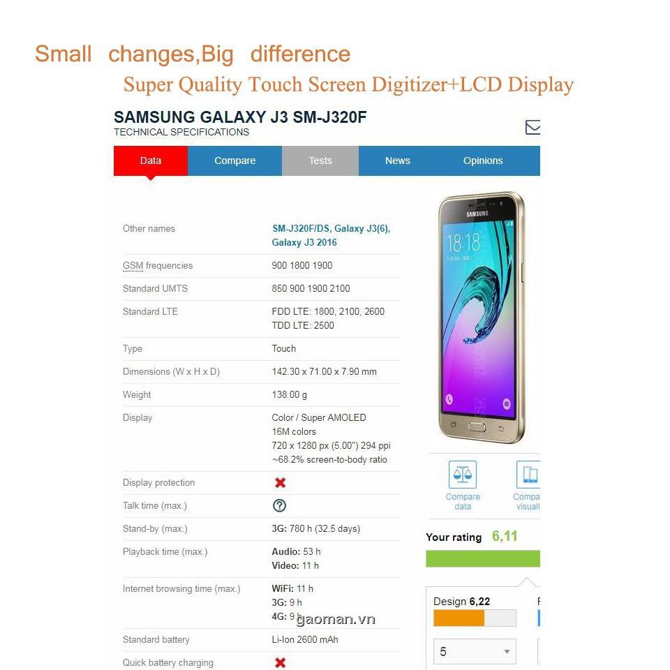 (Miễn Phí Dụng Cụ) Màn Hình Lcd + Cảm Ứng Thay Thế Cho Samsung Galaxy J3 2016 J320