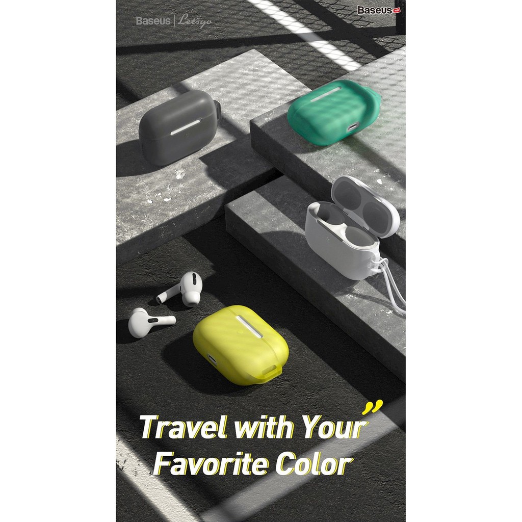 Bao đựng tai nghe airpods pro Baseus Lets go jelly lanyard Case siêu mịn, làm từ silicon cao cấp – Hàng chính hãng