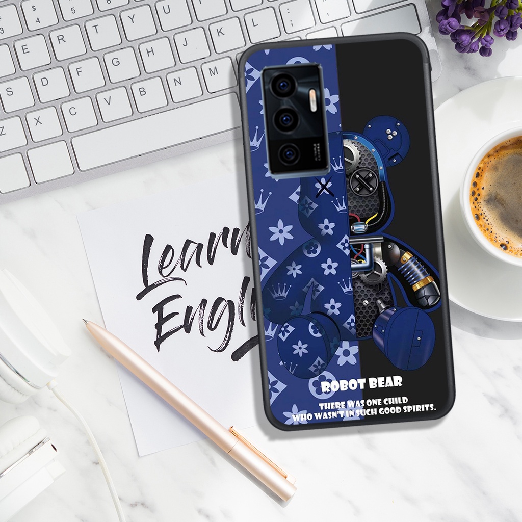 Ốp lưng kính Vivo v19 v20 v21 hình gấu màu sắc siêu đẹp