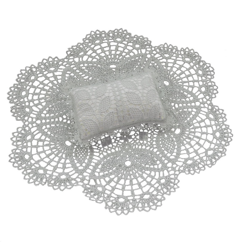 Bộ Thảm Trải Sàn + Gối Hình Tròn Phối Ren Lỗ Dùng Trang Trí Phông Nền Chụp Ảnh Cho Bé Sơ Sinh