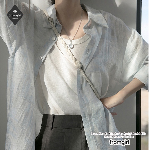 Áo Sơ Mi Tay Dài Thời Trang Dành Cho Nữ Trong Suốt