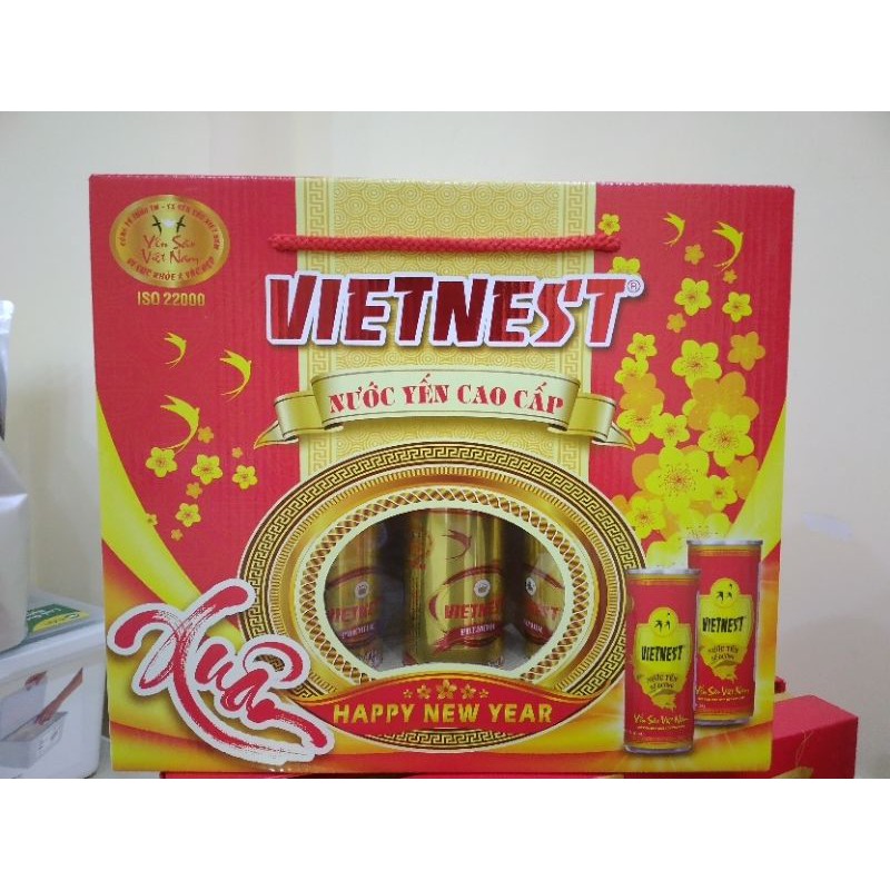 Hộp quà tặng 5 lon Nước Yến VietNest - 240ml/lon