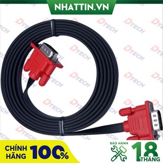 Cáp vga 1.8m mỏng dẹt dtech dt-69f18 chính hãng