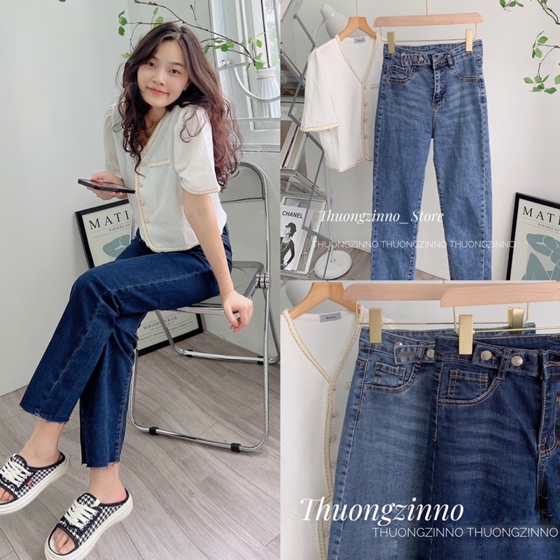 [Ảnh thật/Video]Quần ống đứng Kanguru thiết kế 2 cúc ngang  lạ mắt