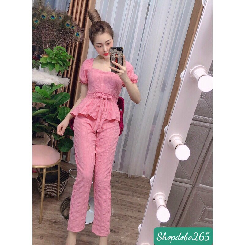 Đồ bộ nữ,đồ ngủ mặc nhà chun eo vải xốp thái 45-57kg cưng xỉu.