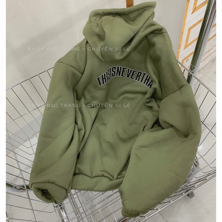 Áo Khoác Hoodie Xanh Form To Nam Nữ Unisex Mũ 2 Lớp This Dáng Rộng Tay Bồng Kiểu Dáng Hàn Quốc