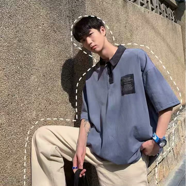 Áo Thun polo nam Tay Ngắn Dáng Rộng Thời Trang Hàn Quốc Trẻ Trung Cho unisex short bigsize áo polo nam t shirt túi sắc pocket top