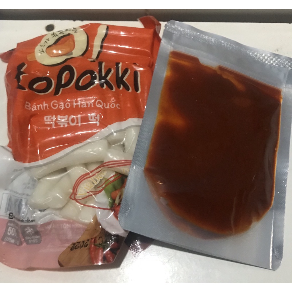 Bánh gạo hàn quốc loại ngon 500g kèm 100g sốt