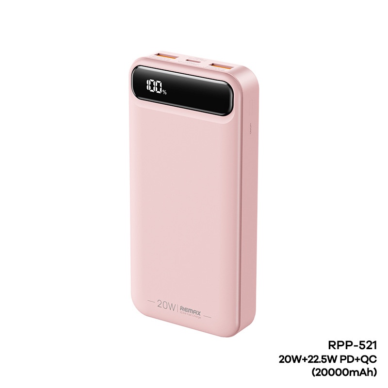 Pin dự phòng sạc nhanh Remax RPP-521 Bole Series 20000mAh QC 22.5W và PD 20W - Tích hợp 2 input 3 output