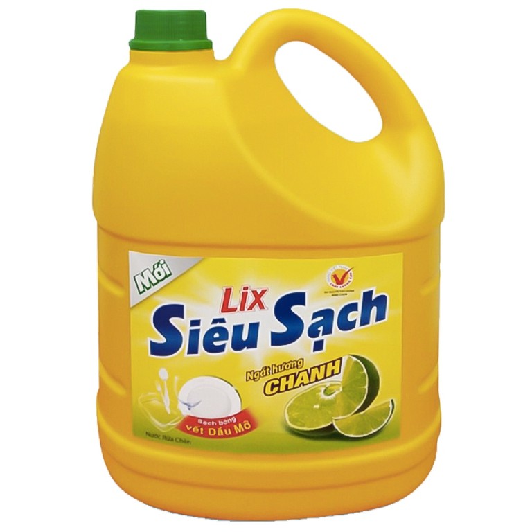 Nước Rửa Chén Lix Siêu Sạch Hương Chanh Can 3.6kg