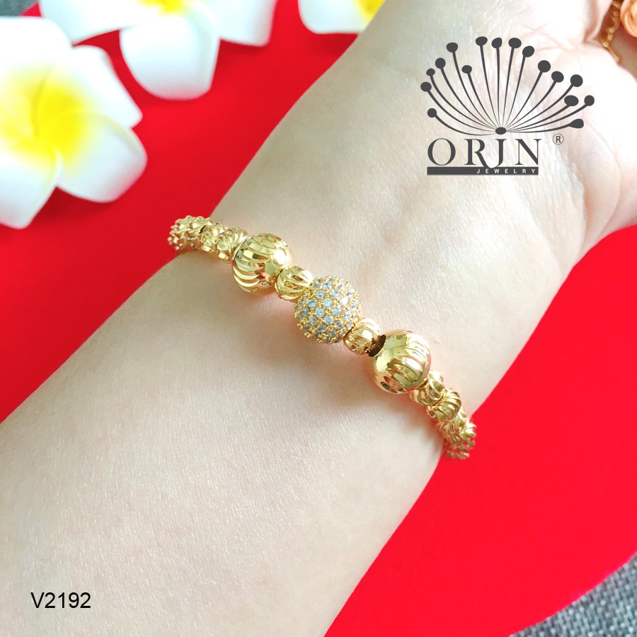 Vòng tay nữ, lắc tay nữ vòng bi nữ đính đá bền màu thiết kế cao cấp Orin V2192