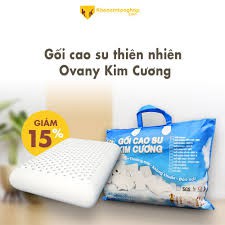Gối cao su thiên nhiên KIM CƯƠNG Ovany, kích thước 40x60 cm, mềm mại, nâng đỡ cổ và vai  [ Chính Hãng]