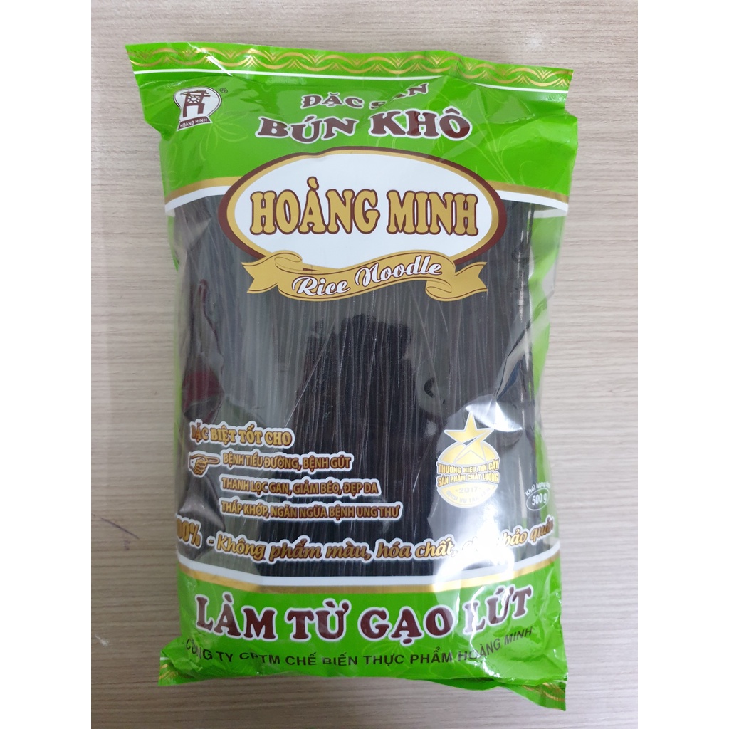 {eatclean - healthy} Bún gạo lứt đen Hoàng Minh - Gói 500g - giảm nguy cơ tiểu đường - Ổn định tim mạch