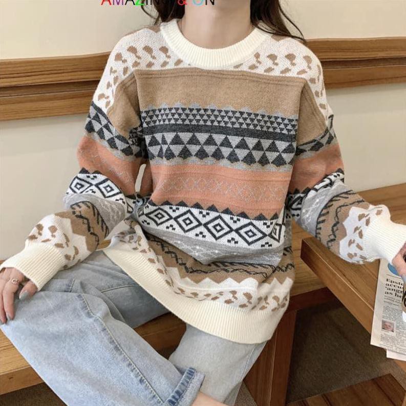 Áo Len Thổ Cẩm, Áo Len Nữ Form Rộng Phong Cách Hàn Quốc Trẻ Trung Năng Động AZ | BigBuy360 - bigbuy360.vn