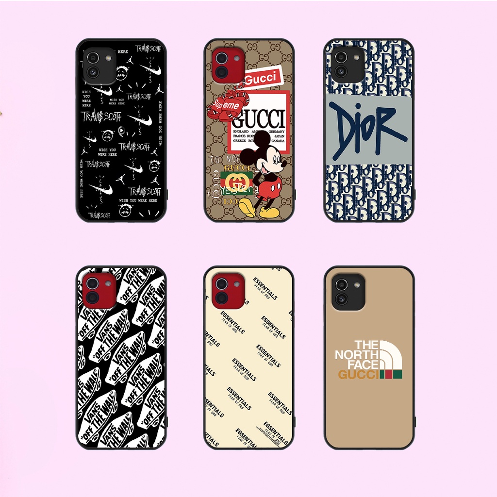 Ốp lưng Samsung  A03 in hình thương hiệu thời trang. ốp samsung A03 rẻ bền đẹp.