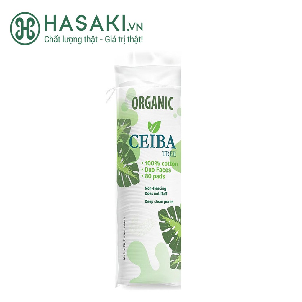 Bông Tẩy Trang Hữu Cơ Ceiba Organic Tree 80 Miếng