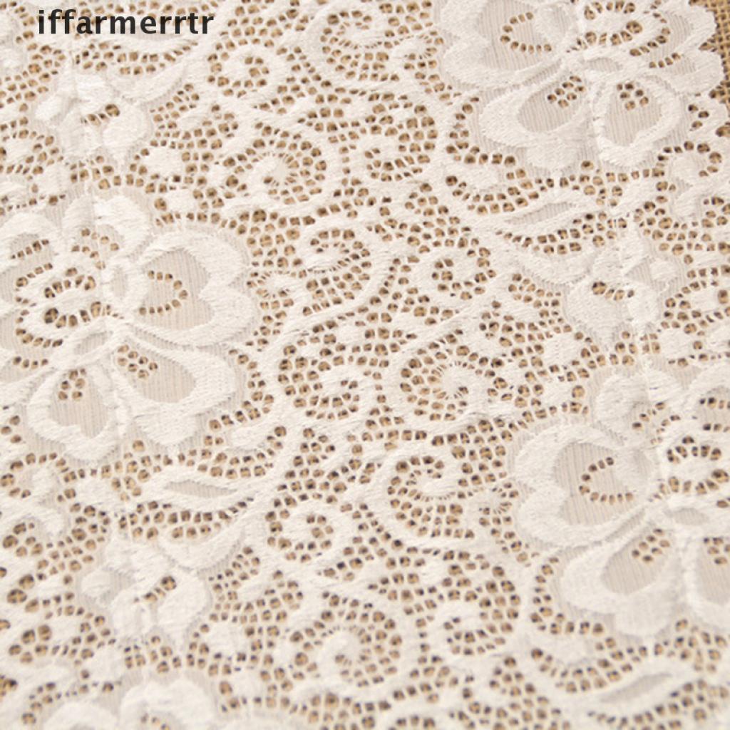 {iffarmerrtr} 30x180cm Burlap Lace Table Runner Natural Jute Rustic Wedding Decor hye