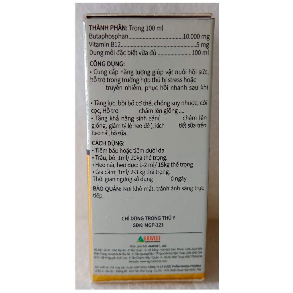 1 lọ BUTASAL 10  20ml Chuyên dùng cho Trâu, bò, heo thịt, bê, nghé, heo nái, heo đực, chó, mèo, gà, vịt, ngan, cút