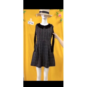 đầm thu đông cổ nhung. S534