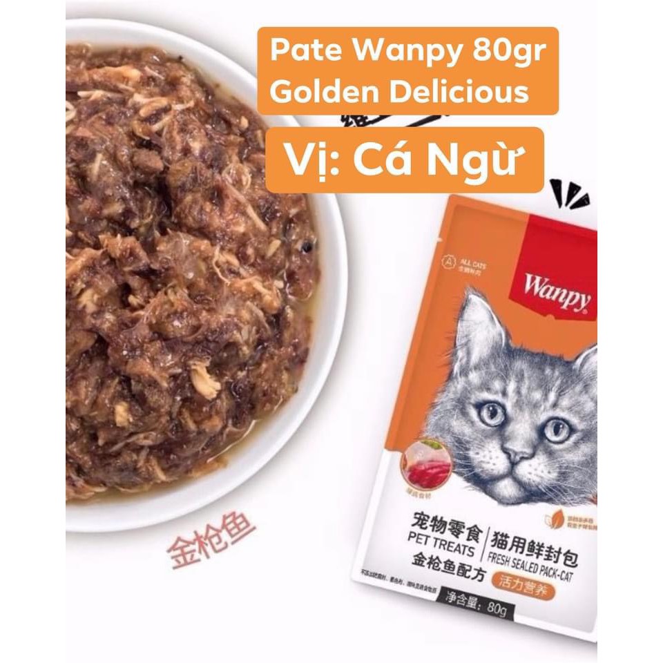 Pate Thịt Hộp Cho Mèo Wanpy Túi 80Gr - Thương Hiệu Lớn - Hương Vị Mèo Yêu Thích - Giá Dễ Chịu