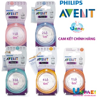 [CHÍNH HÃNG] Philips Avent - NÚM TI AVENT NATURAL CỔ RỘNG, Núm Vú Thay Bình Philips Avent - Mẹ và Bé Unmei