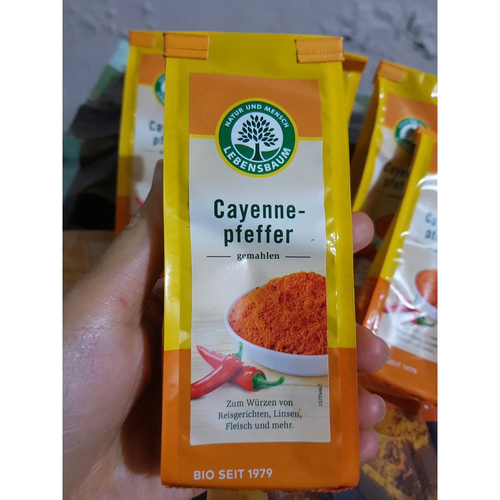 Bột ớt Cayenne hữu cơ Lebensbaum 50g