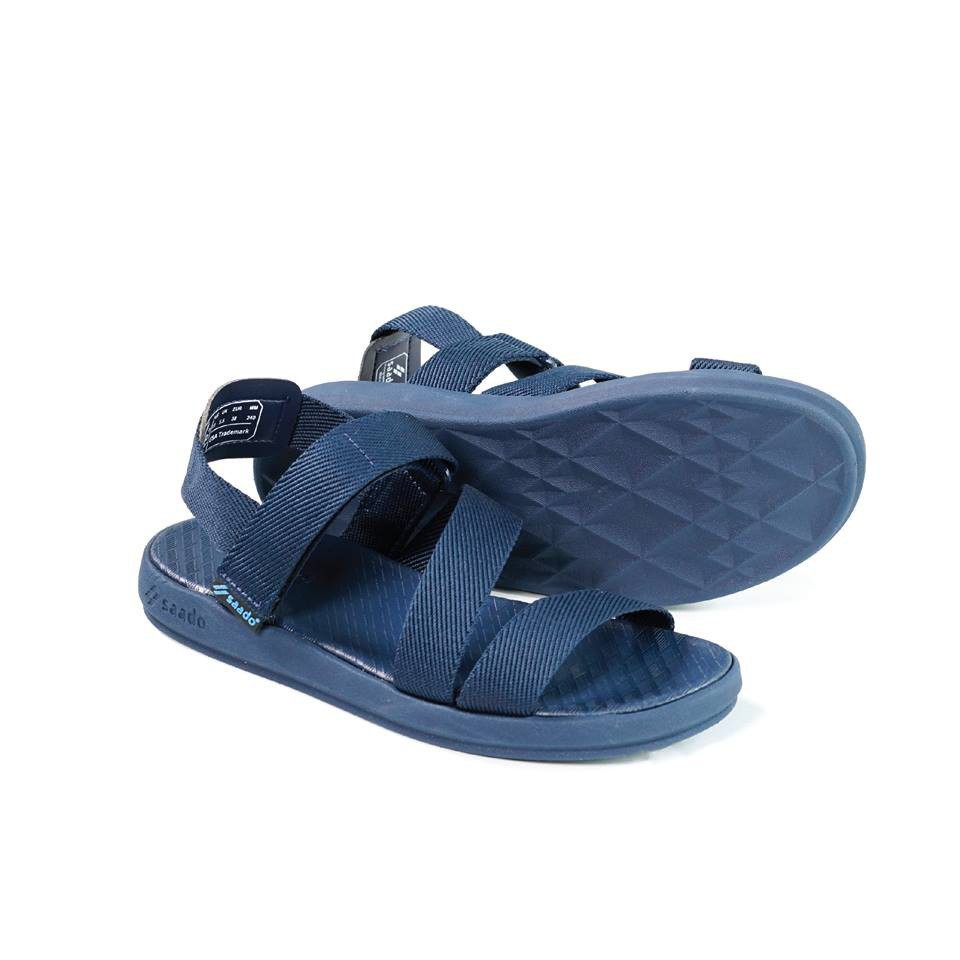 [CHÍNH HÃNG] SANDAL SAADO | NN02 – Màu Xanh Đen Trơn Basic | Giày Sandal Nam Nữ Quai Chéo Cao Cấp