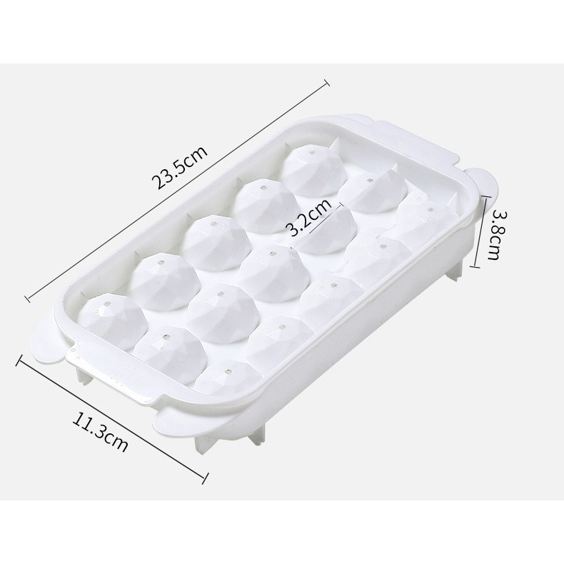 Khuôn làm đá 15 ô hình tròn có nắp 23.5x11.3cm - BX2351