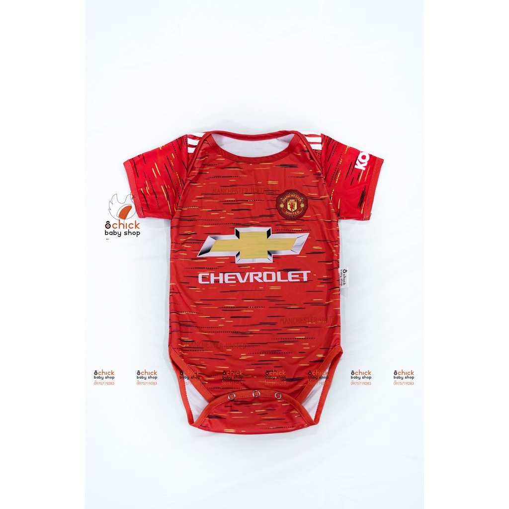 Bộ quần áo bóng đá - Áo liền quần CLB Manchester United,Quần áo đá banh 2021-2022 nhiều câu lạc bộ mới nhất bé 0-12 thán