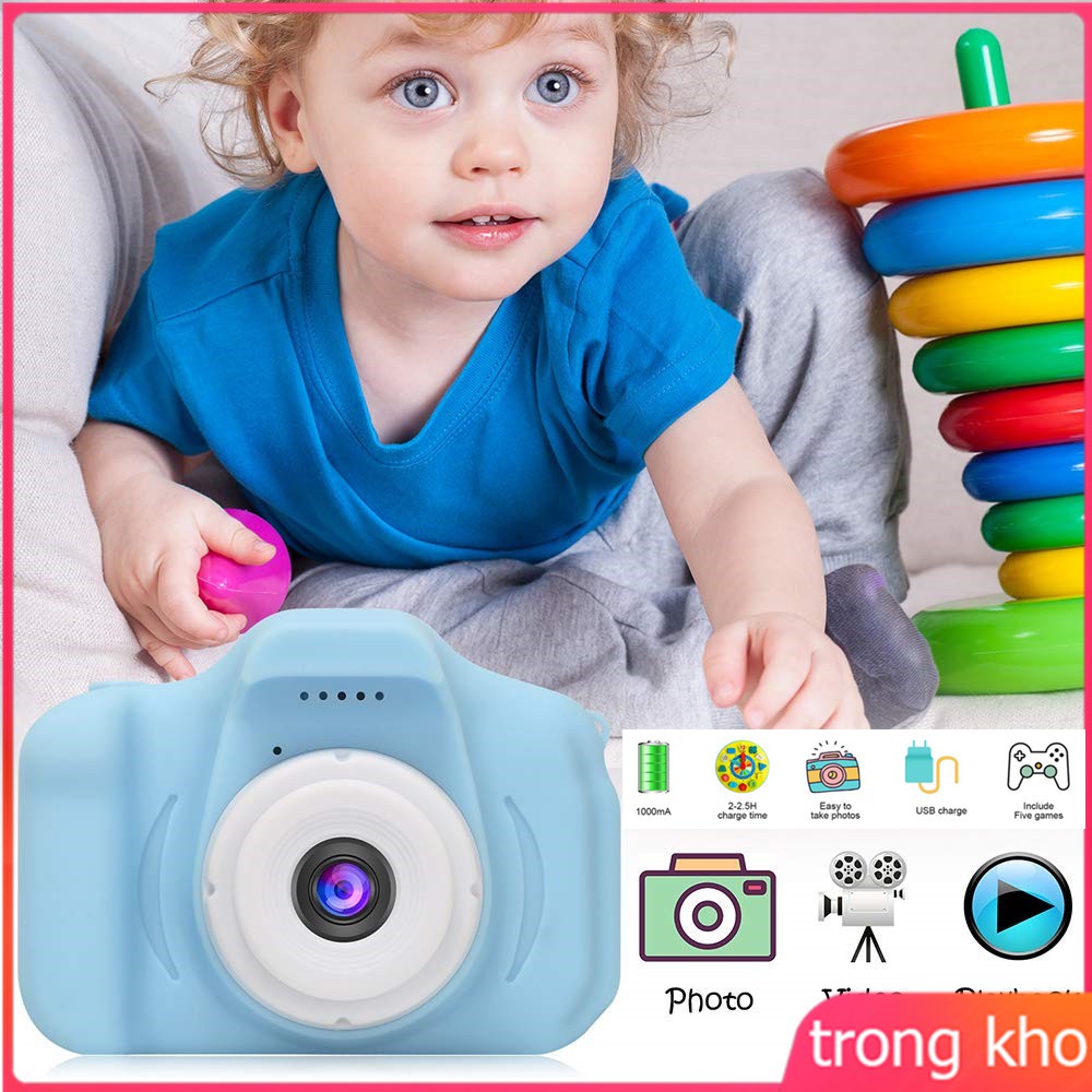 Máy ảnh kỹ thuật số mini 2.0 inch 8Mp 1080P hỗ trợ thẻ nhớ/ngôn ngữ tiếng Anh | BigBuy360 - bigbuy360.vn