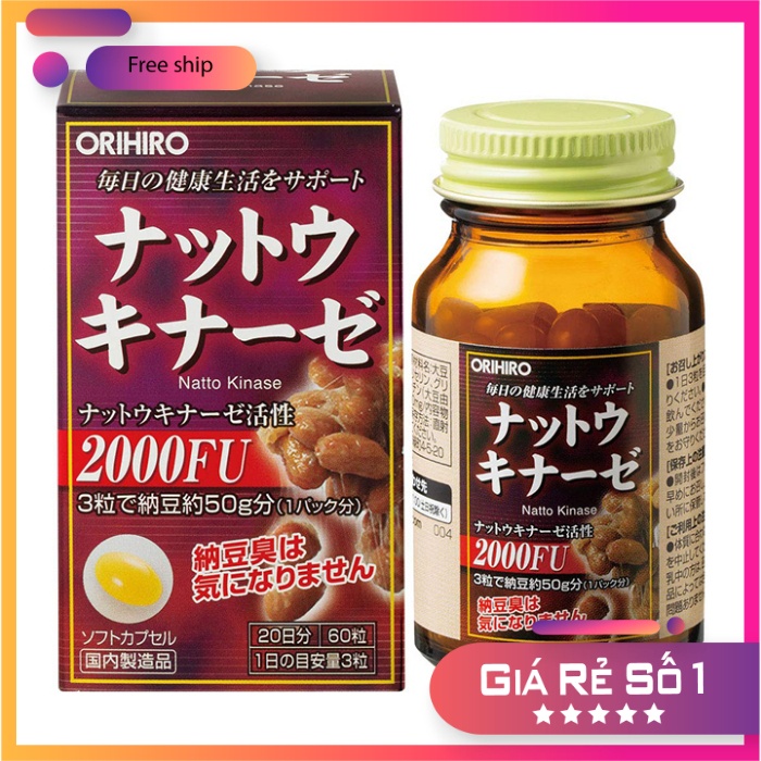 Viên uống chống đột quỵ, tai biến Natto Kinase 2000FU Orihiro Nhật