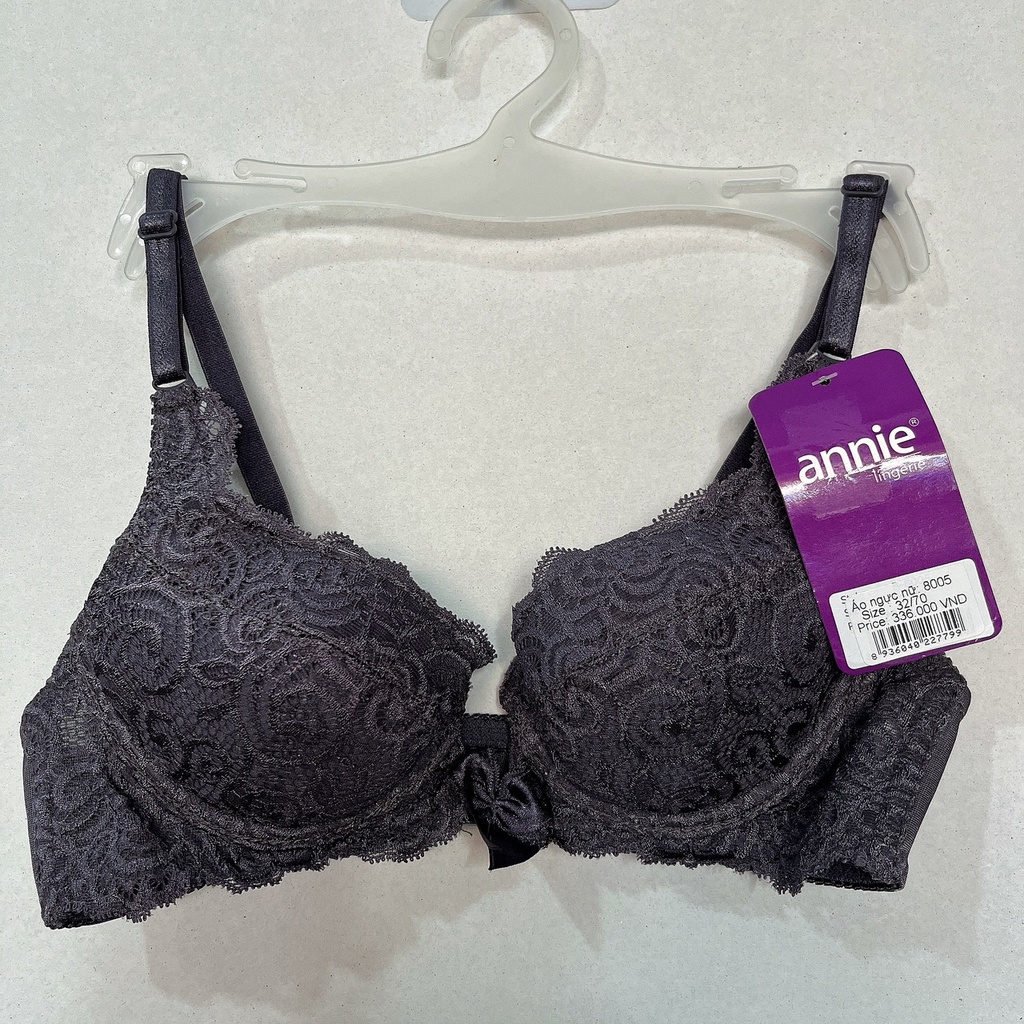 Áo ngực nữ ren cài trước nâng ngực Annie 8005 có gọng mút vừa cúp xéo size 32-34-36