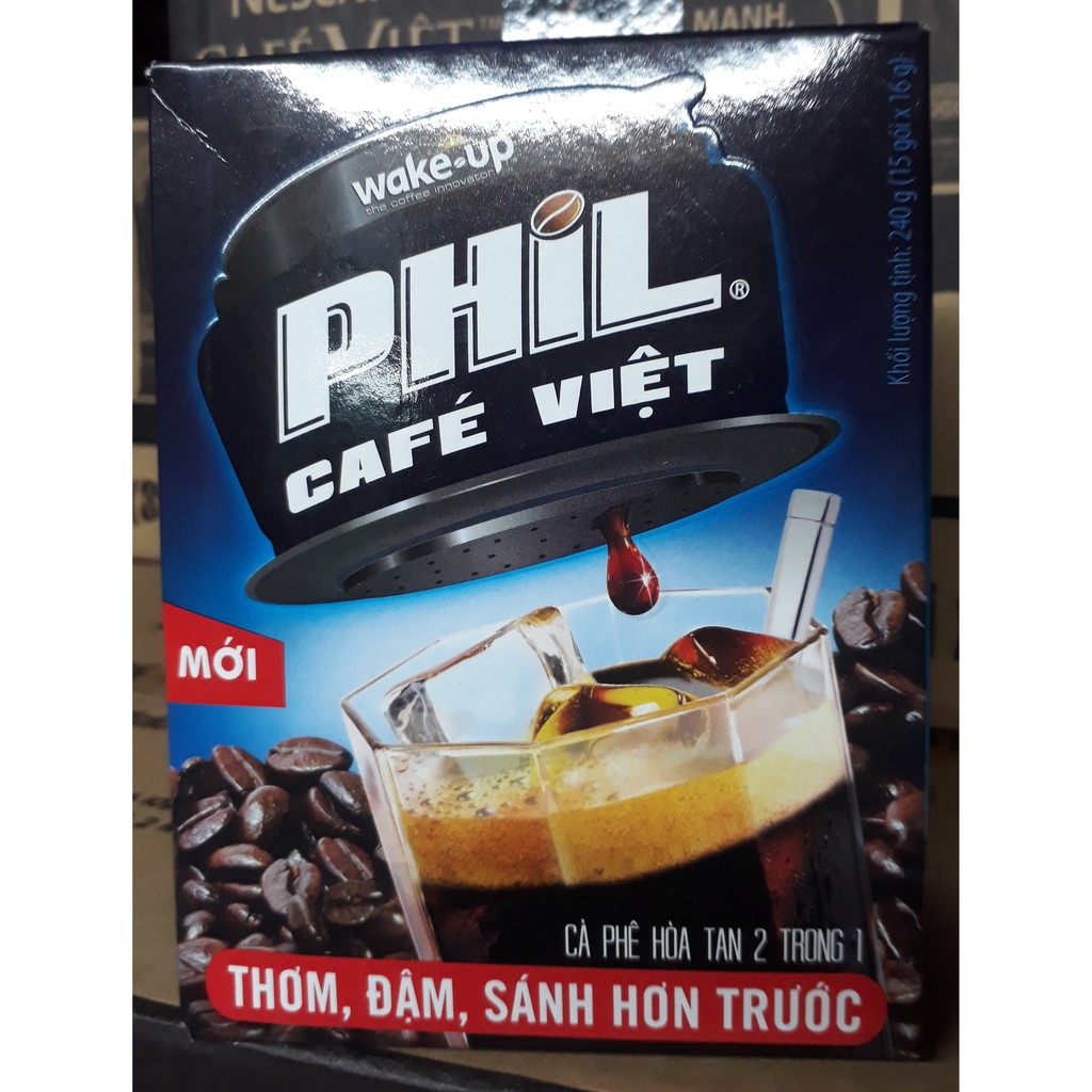 Cà phê hòa tan Phil Cafe Việt 2 in 1 240g ( 15 gói x 16g )