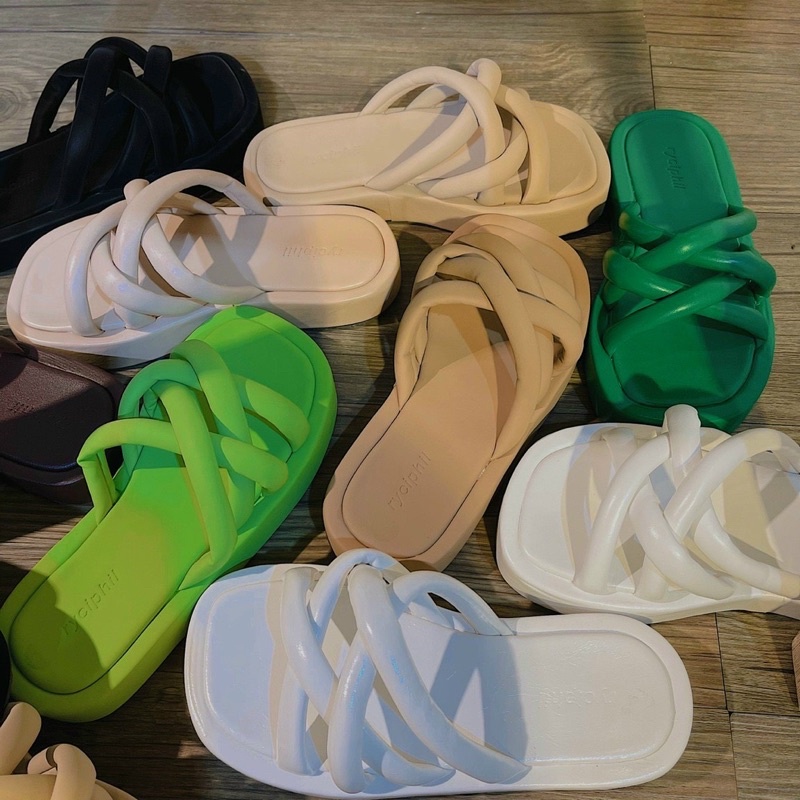 Dép Bánh Mì Quai Ống Đan Dây Chéo Đế Độn Siêu Êm Chân DD-0310