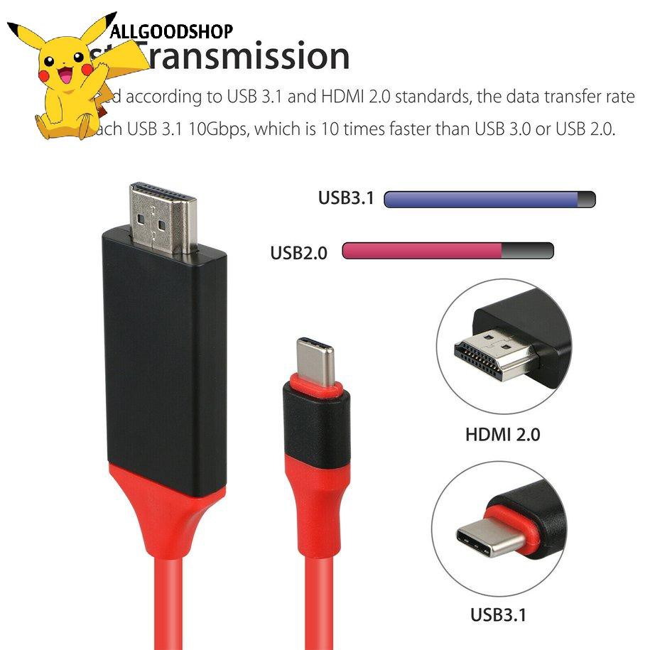 Cáp Chuyển Đổi Usb C 3.1 Sang Hdmi 4k Cho Macbook Samsung Galaxy S9 / S8 / Note 10 S10 Plus Usb-C Hdmi