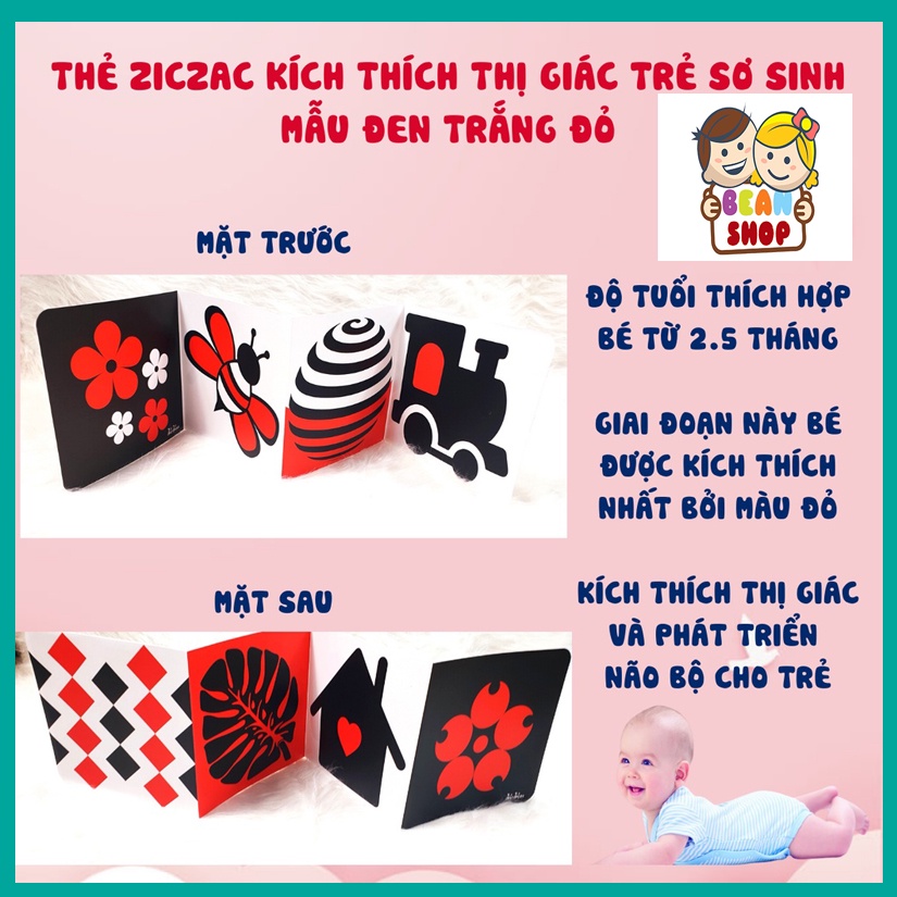 Bộ thẻ kích thích thị giác Glendoman dạng gấp cho bé 0-6 tháng tuổi