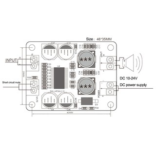 Mô Đun Khuếch Đại Âm Thanh Kỹ Thuật Số Tpa3118 60W 12V 24V PBTL Mono Công Suất Cao Cho Xe Hơi