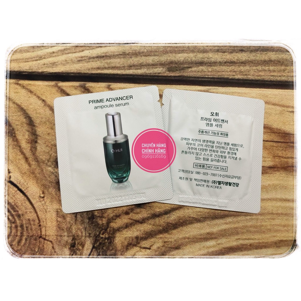 10 GÓI SAMPLE PRIME ADVANCER AMPOULE SERUM - TINH CHẤT VÀNG OHUI XANH MỚI