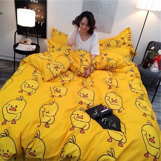 Bộ Vỏ Chăn Ga Gối Cotton Poly-Vịt Vàng (KH vui lòng nhắn tin chân đệm)