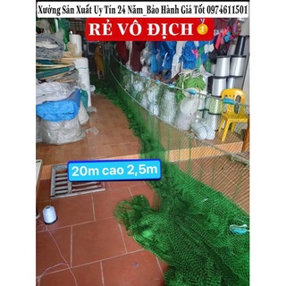 Lưới vét dù xịn 20m cao 2,5m_ túi kéo 5m_ mắt lưới 3,5cm_ bảo hành giá tốt
