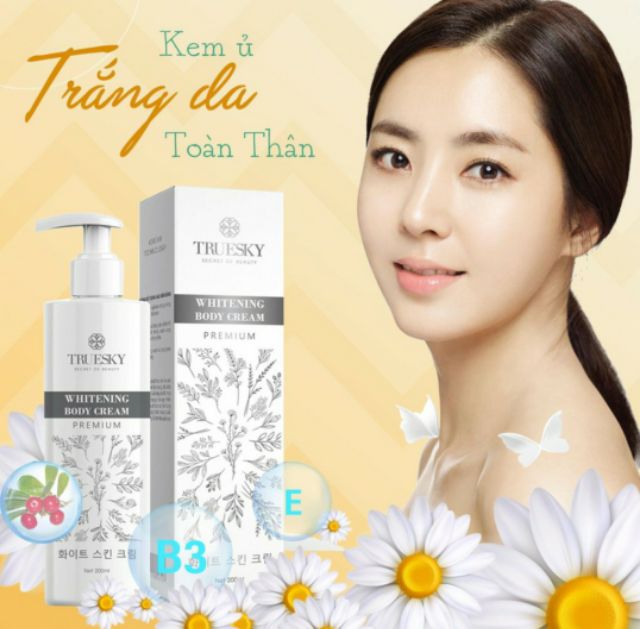 Kem ủ trắng da body Truesky Dạng Vòi Nhấn Whitening Body Cream