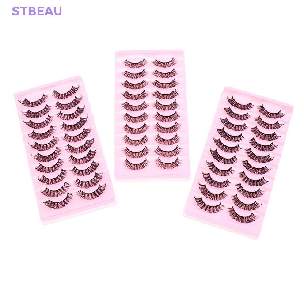 [Cxsteau] 10 Cặp Lông Mi Giả Cong DD Bằng Lông Chồn Phong Cách Nga Đầy Đủ Uốn Cong MME